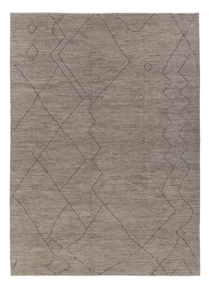 Berber Teppich 256x347cm - Wollteppich - grau