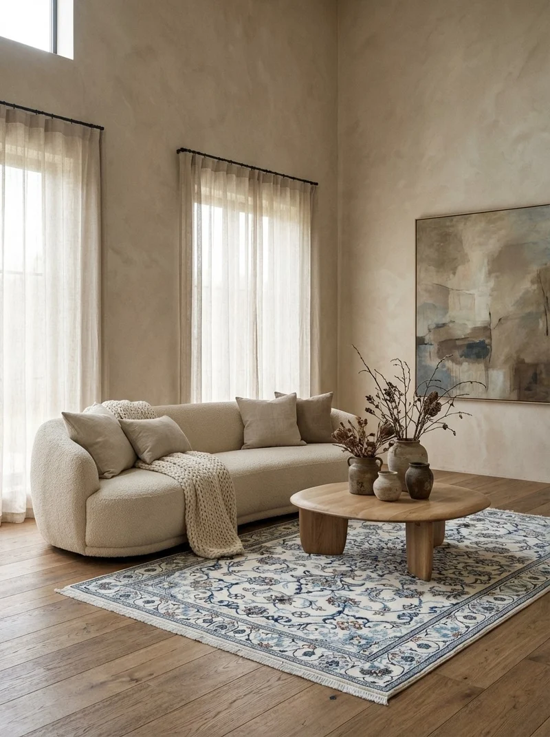 Nain 12La · Handgeknüpft – Beige, 195x119 cm