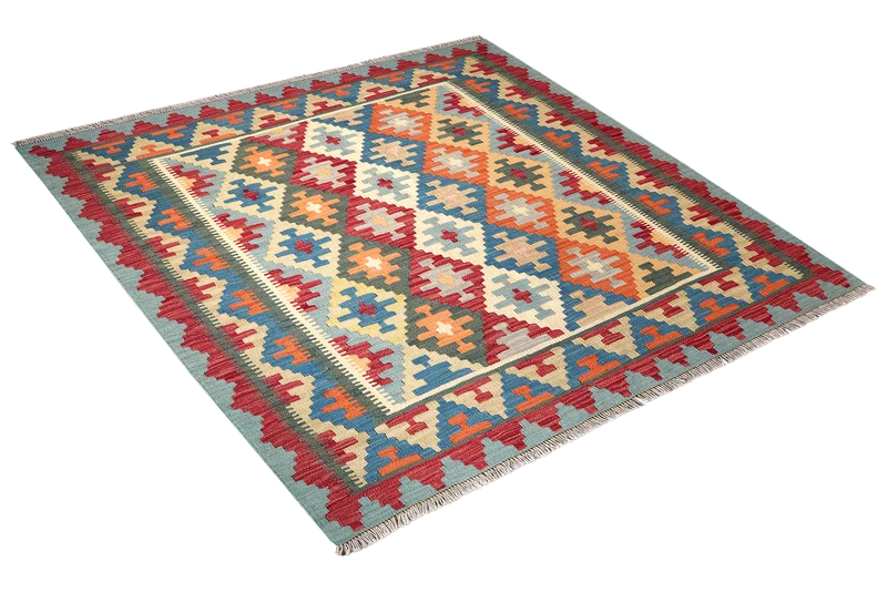 Kelim Gashgai · Handgewebt – Grün, 152x158 cm