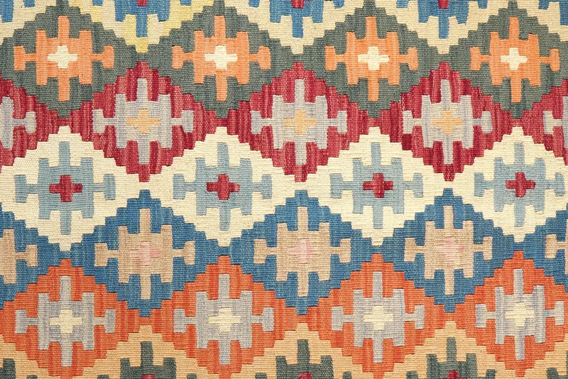 Kelim Gashgai · Handgewebt – Grün, 152x158 cm