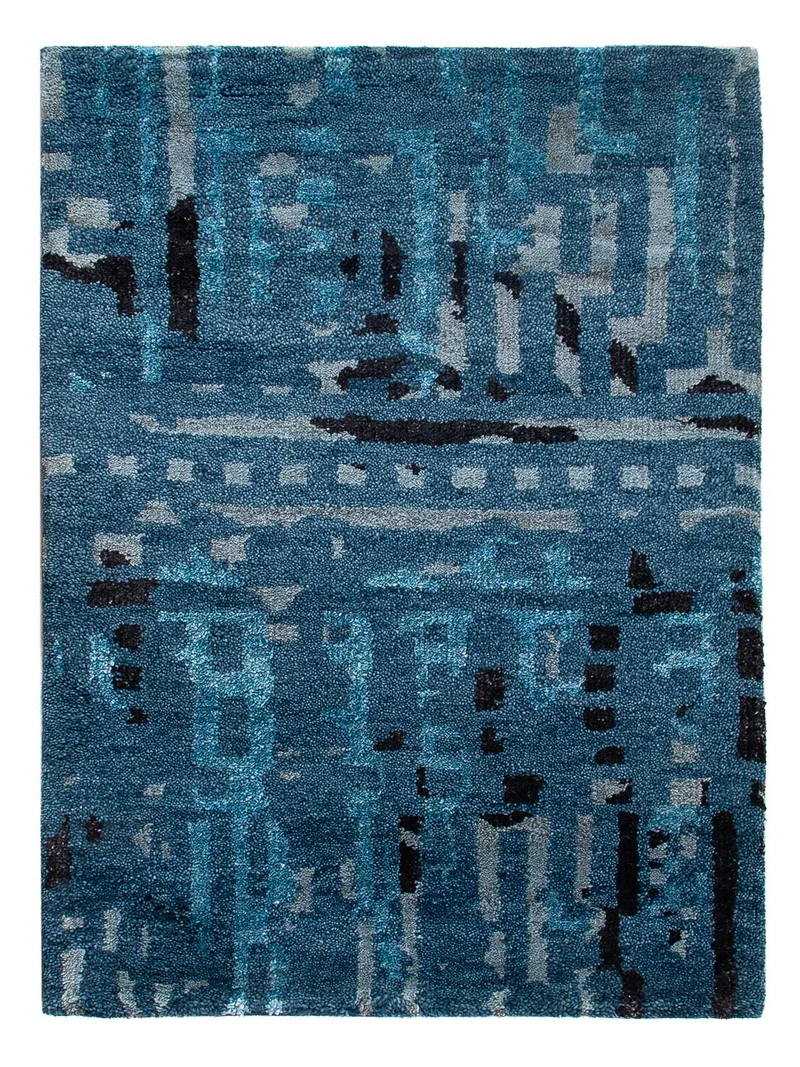 Gabbeh Teppich Indus 60x90cm - Wollteppich - blau