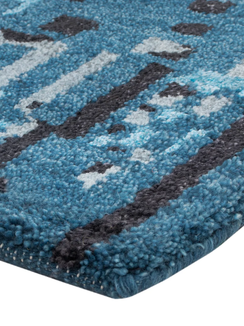 Gabbeh Teppich Indus 60x90cm - Wollteppich - blau