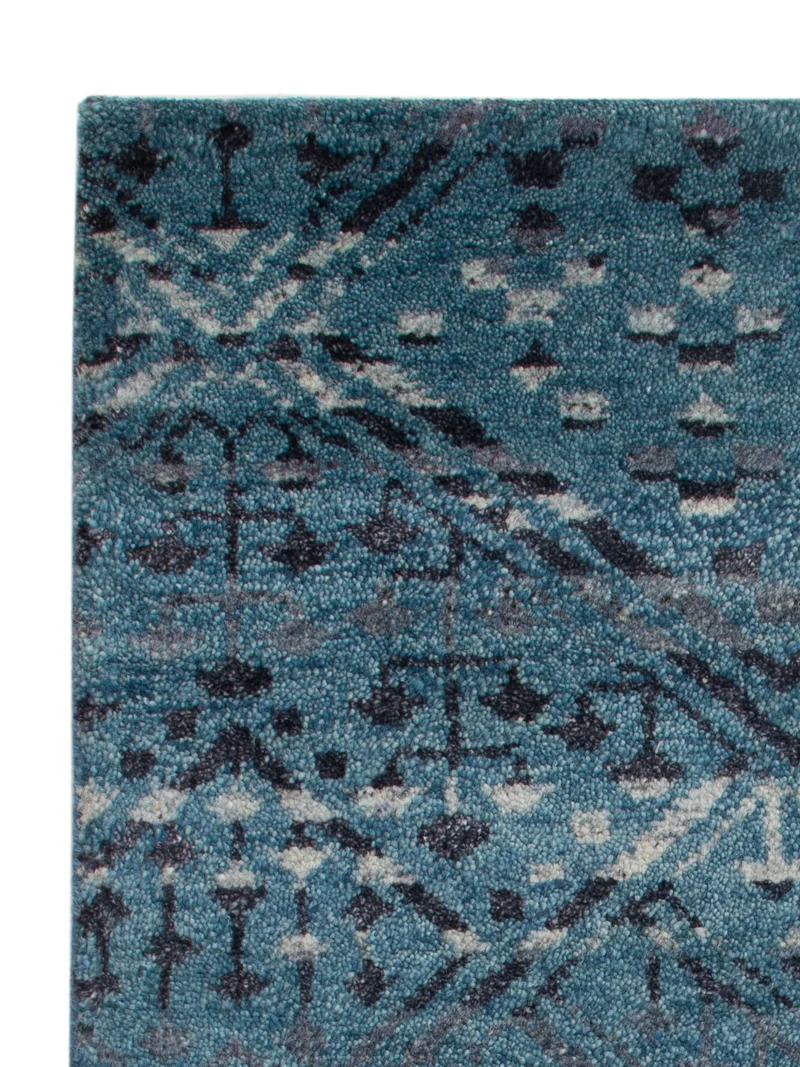 Gabbeh Teppich Indus 60x90cm - Wollteppich - petrolblau