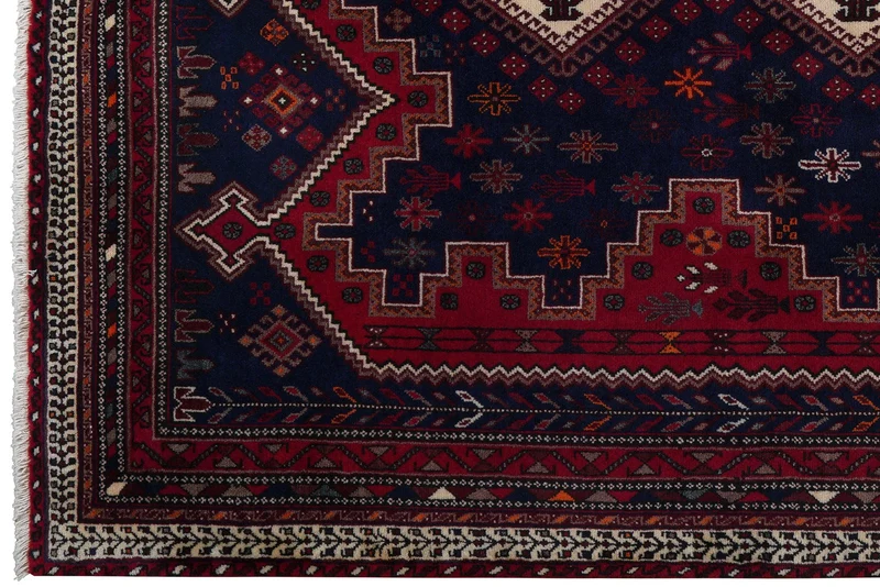 Afshar · Handgeknüpft – Blau, 241x176 cm