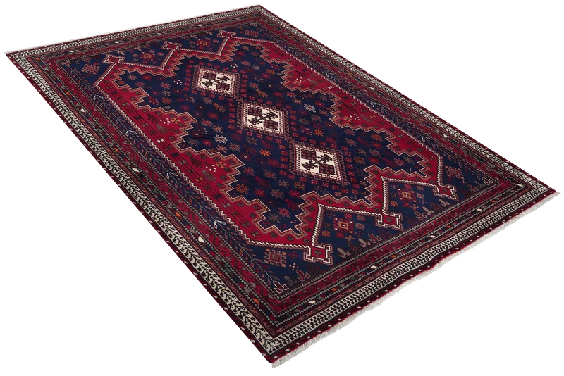 Afshar · Handgeknüpft – Blau, 241x176 cm