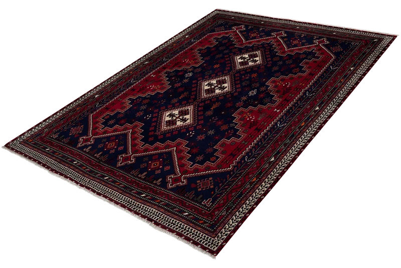 Afshar · Handgeknüpft – Blau, 241x176 cm