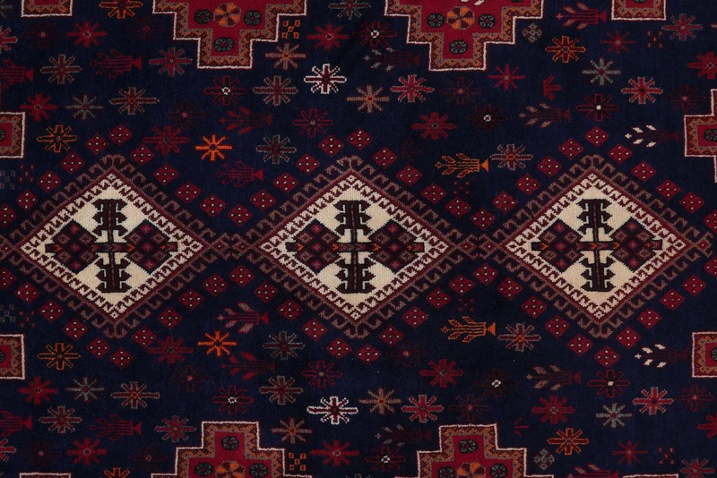 Afshar · Handgeknüpft – Blau, 241x176 cm