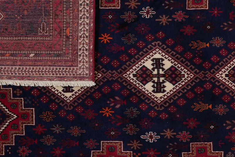 Afshar · Handgeknüpft – Blau, 241x176 cm