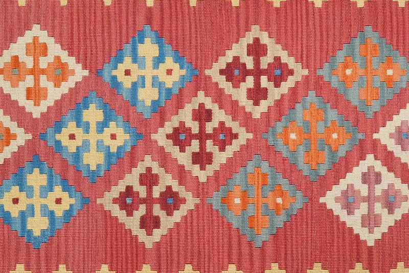 Kelim Gashgai · Handgewebt – Rot, 182x129 cm