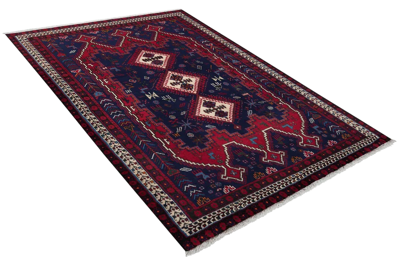 Afshar · Handgeknüpft – Blau, 195x135 cm