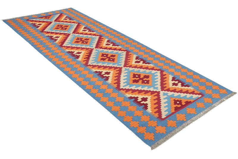 Kelim Gashgai · Handgewebt – Beige, 240x86 cm