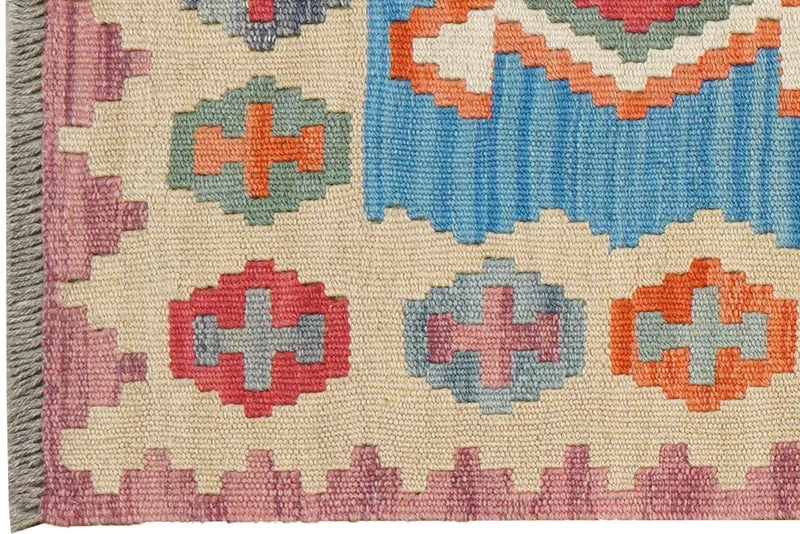 Kelim Gashgai · Handgewebt – Bunt, 208x62 cm