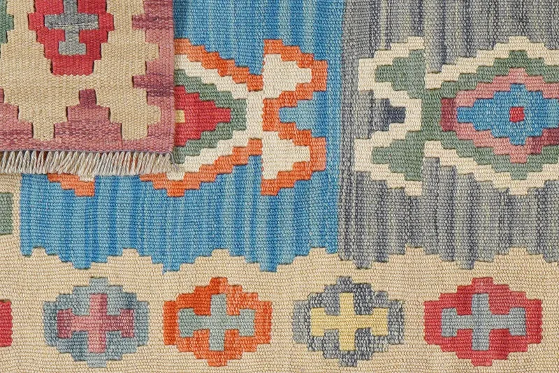 Kelim Gashgai · Handgewebt – Bunt, 208x62 cm