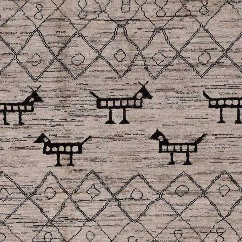 Berber Teppich 250x347cm - Wollteppich - dunkelgrau