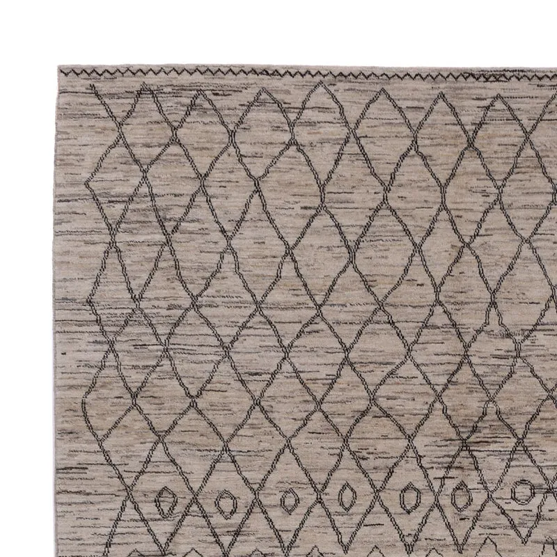 Berber Teppich 250x347cm - Wollteppich - dunkelgrau