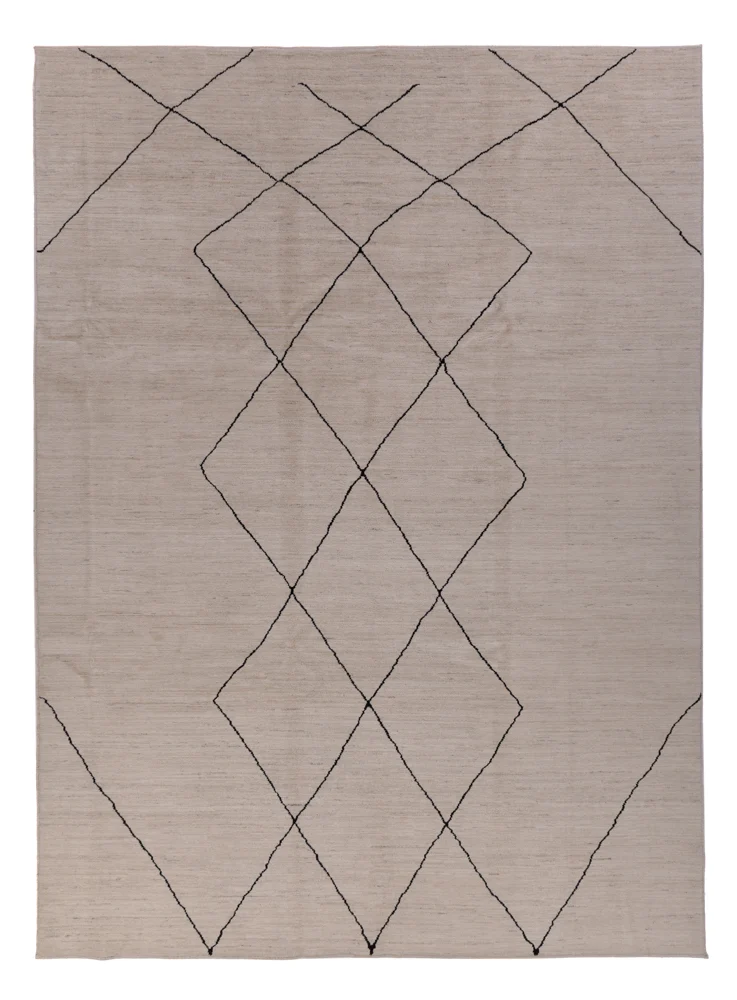 Berber Teppich 247x345cm - Wollteppich - grau