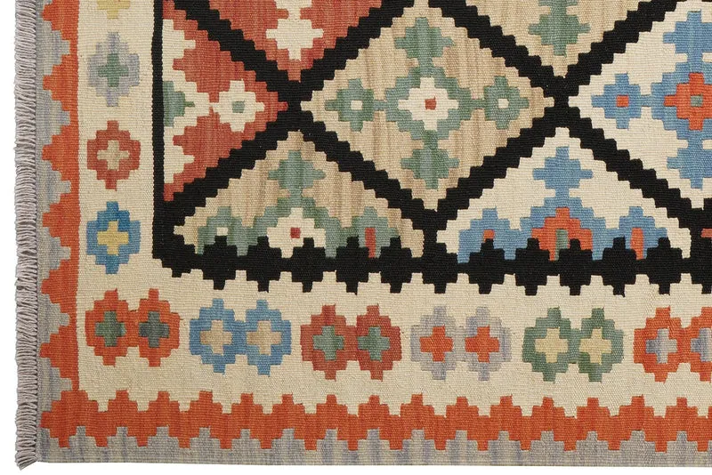 Kelim Gashgai · Handgewebt – Schwarz, 190x152 cm