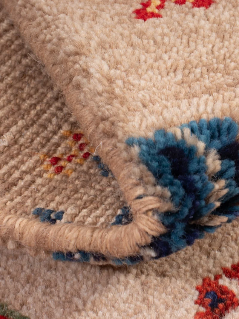 Gabbeh Teppich Indus 60x90cm - Wollteppich - hellbeige