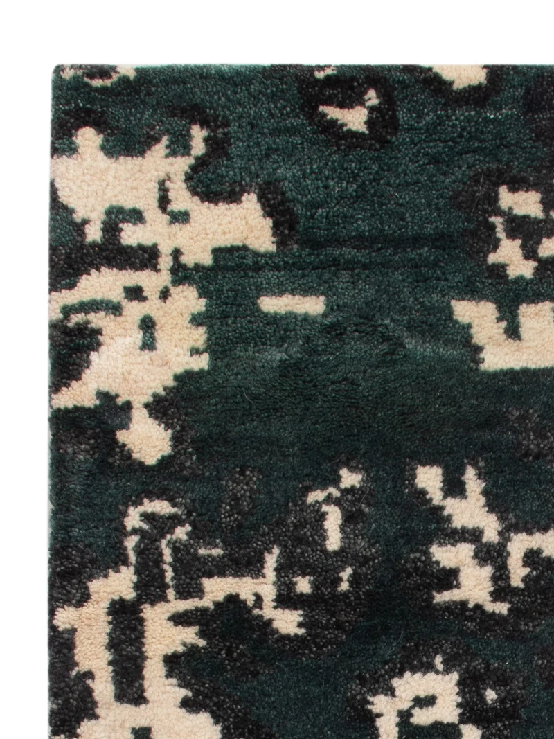 Gabbeh Teppich Indus 60x90cm - Wollteppich - dunkelgrün