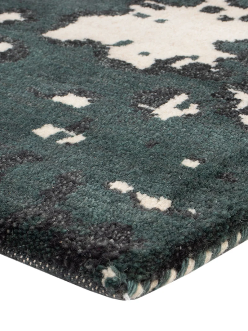 Gabbeh Teppich Indus 60x90cm - Wollteppich - dunkelgrün