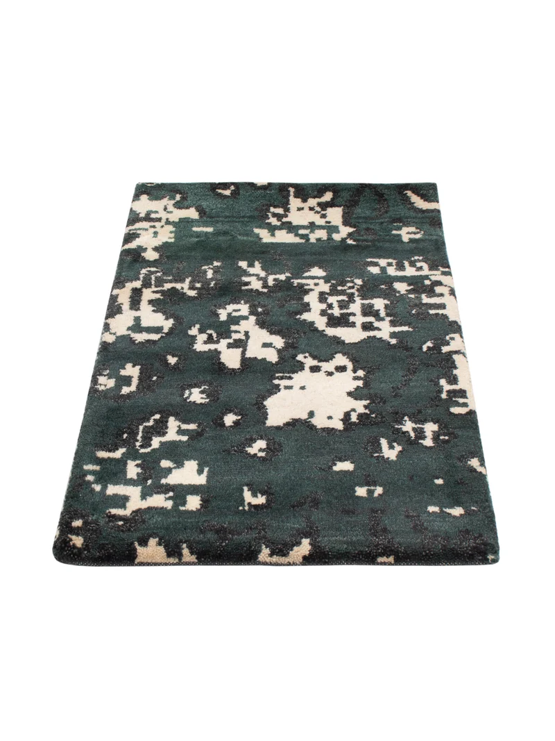 Gabbeh Teppich Indus 60x90cm - Wollteppich - dunkelgrün