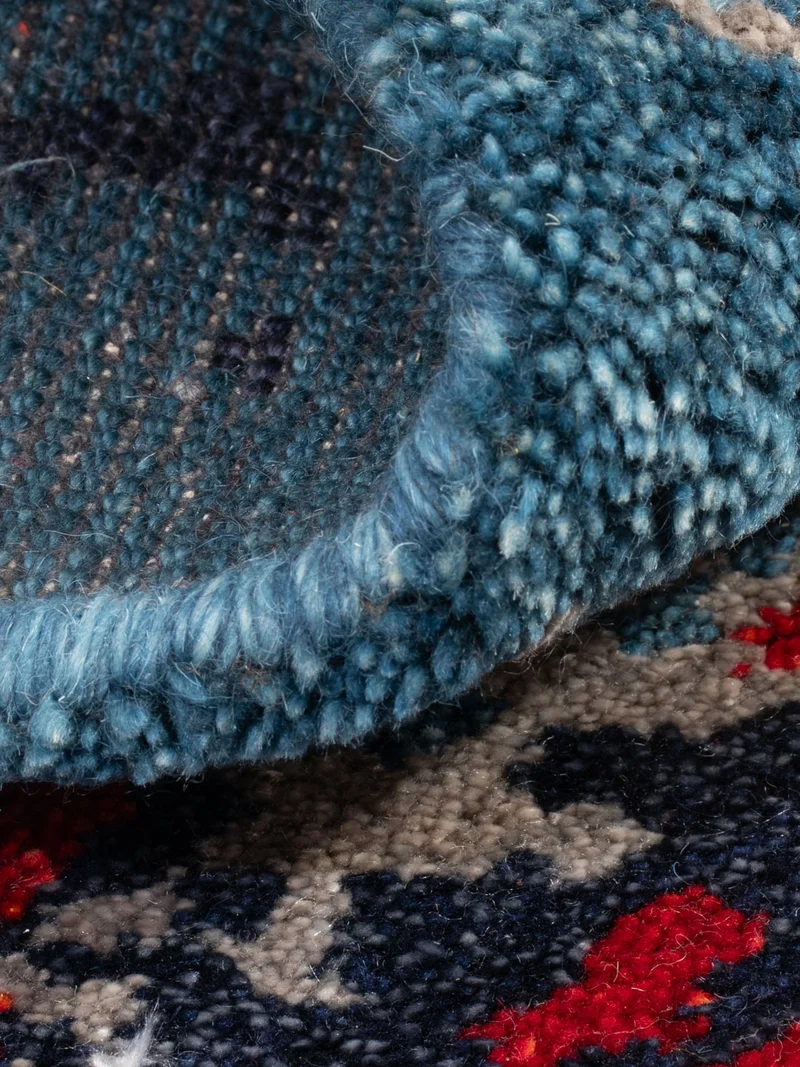 Gabbeh Teppich Indus 60x90cm - Wollteppich - blau