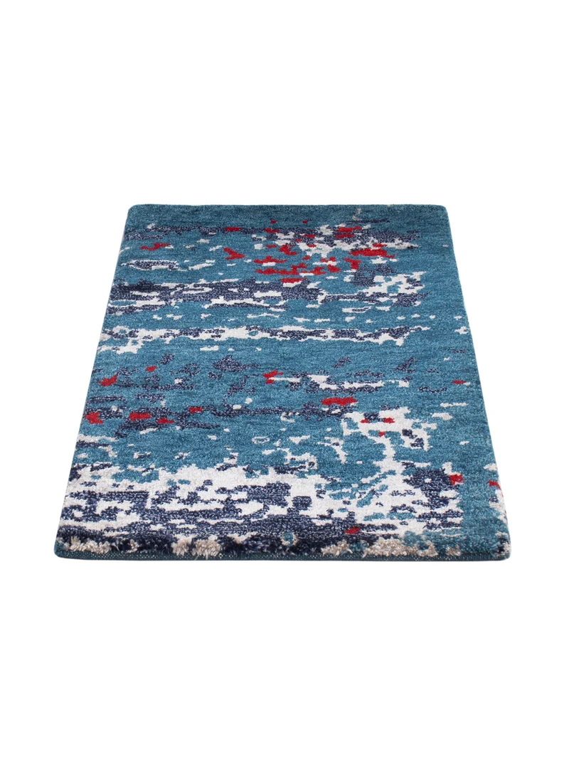 Gabbeh Teppich Indus 60x90cm - Wollteppich - blau