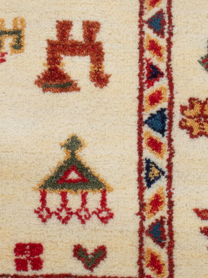 Gabbeh Teppich Indus 60x90cm - Wollteppich - beige
