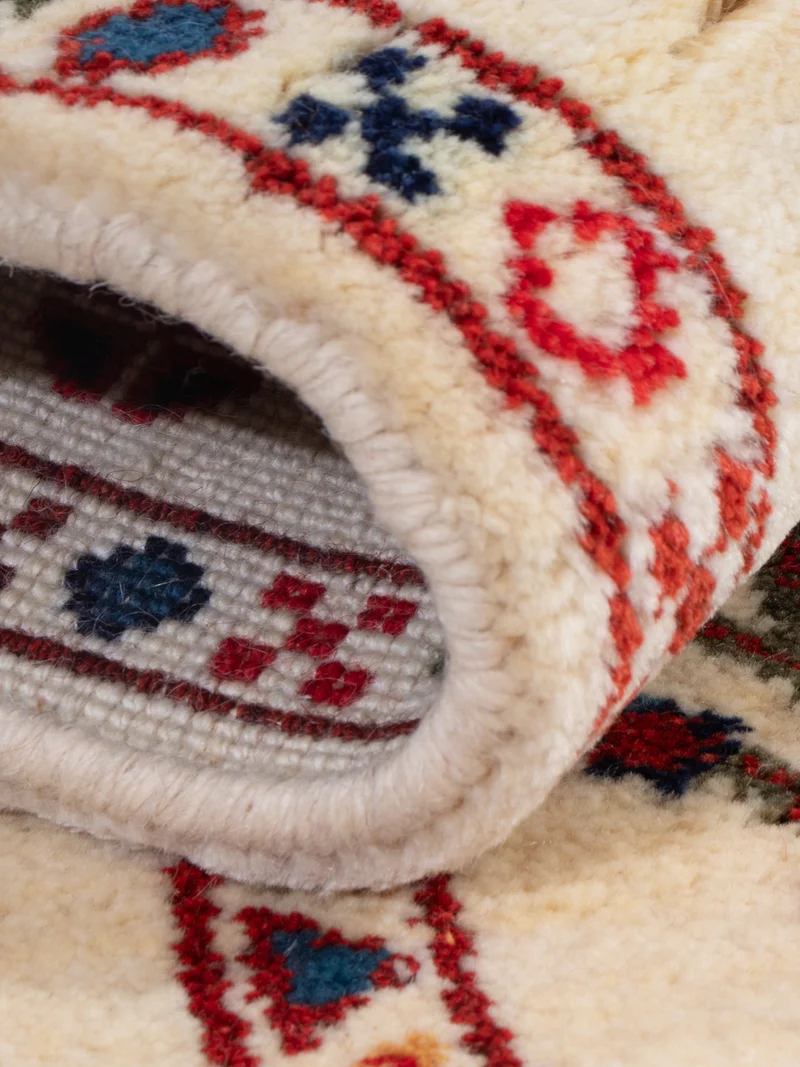 Gabbeh Teppich Indus 60x90cm - Wollteppich - beige