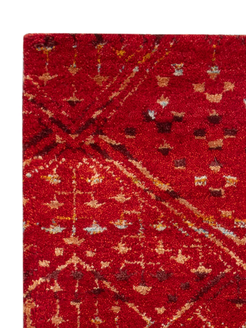 Gabbeh Teppich Indus 60x90cm - Wollteppich - rot