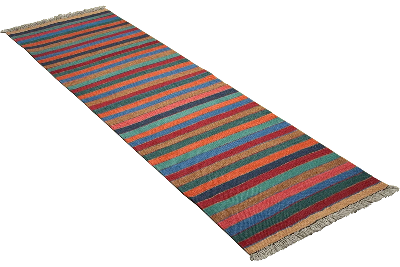Kelim Gashgai · Handgewebt – Bunt, 200x58 cm