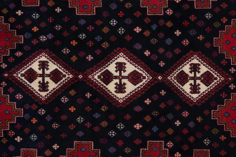 Afshar · Handgeknüpft – Blau, 226x164 cm