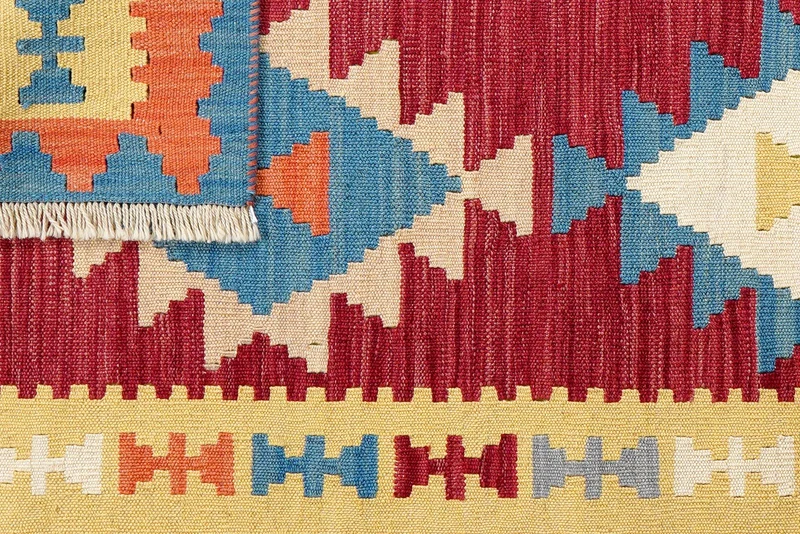 Kelim Gashgai · Handgewebt – Rot, 192x87 cm
