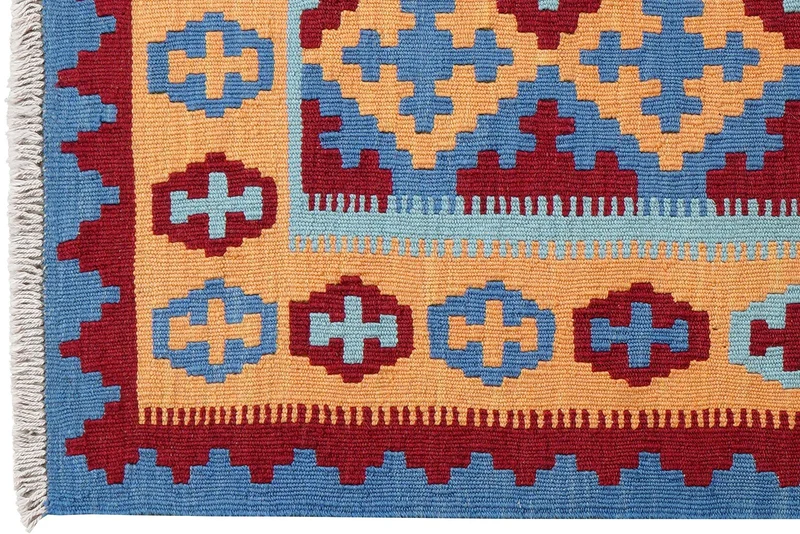 Kelim Gashgai · Handgewebt – Blau, 119x85 cm
