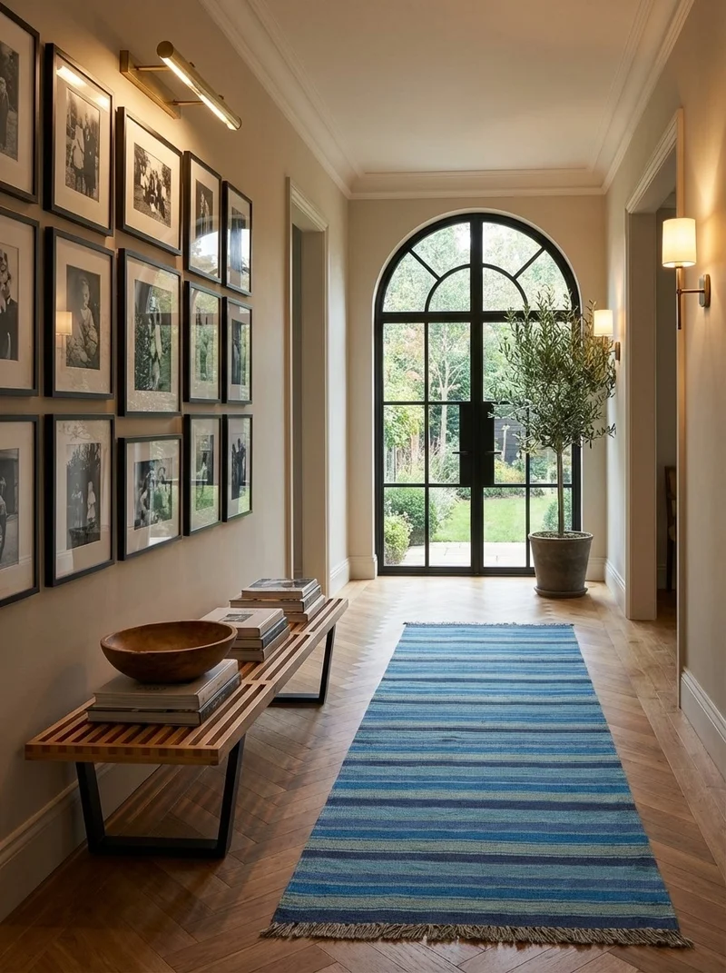 Kelim Gashgai · Handgewebt – Blau, 199x66 cm
