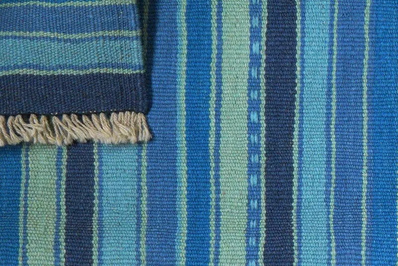 Kelim Gashgai · Handgewebt – Blau, 199x66 cm