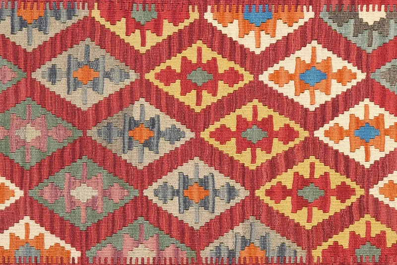 Kelim Gashgai · Handgewebt – Rot, 174x122 cm