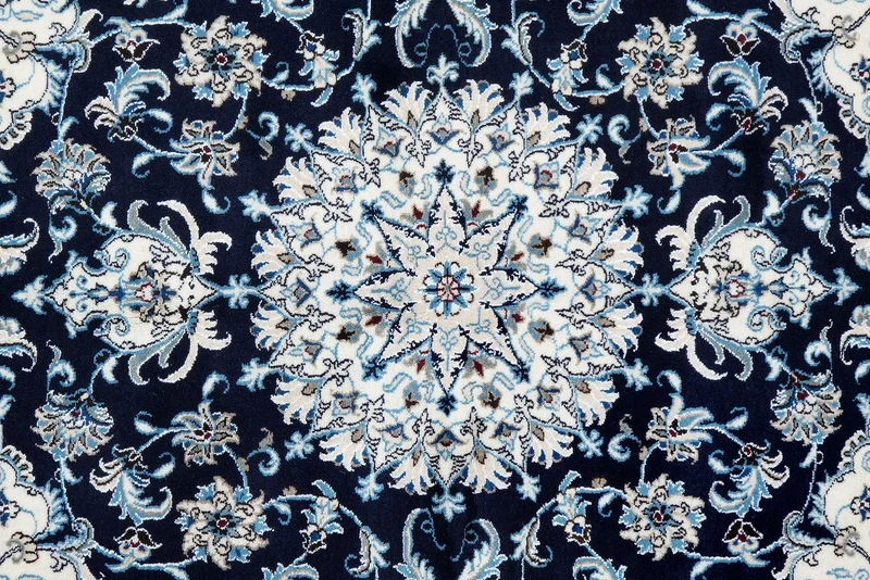 Nain 12La · Handgeknüpft – Blau, 193x194 cm