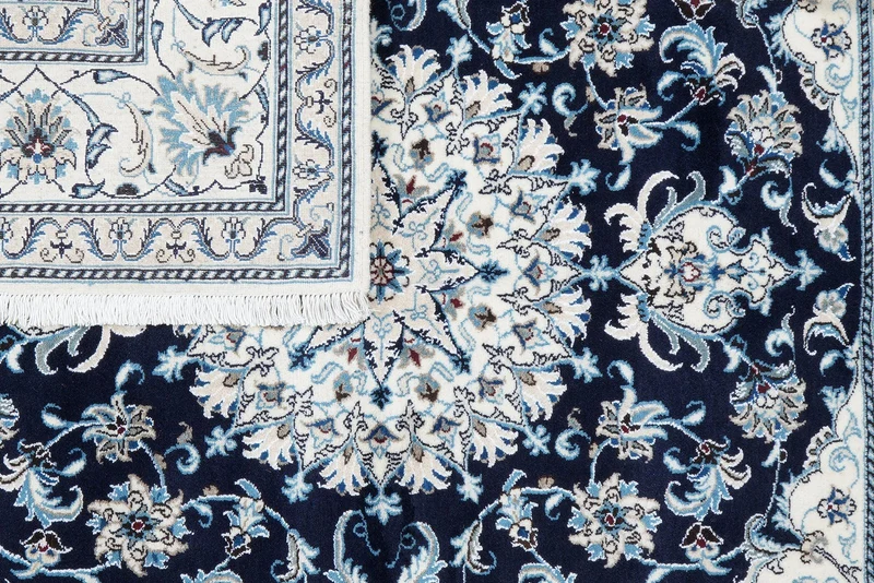 Nain 12La · Handgeknüpft – Blau, 193x194 cm