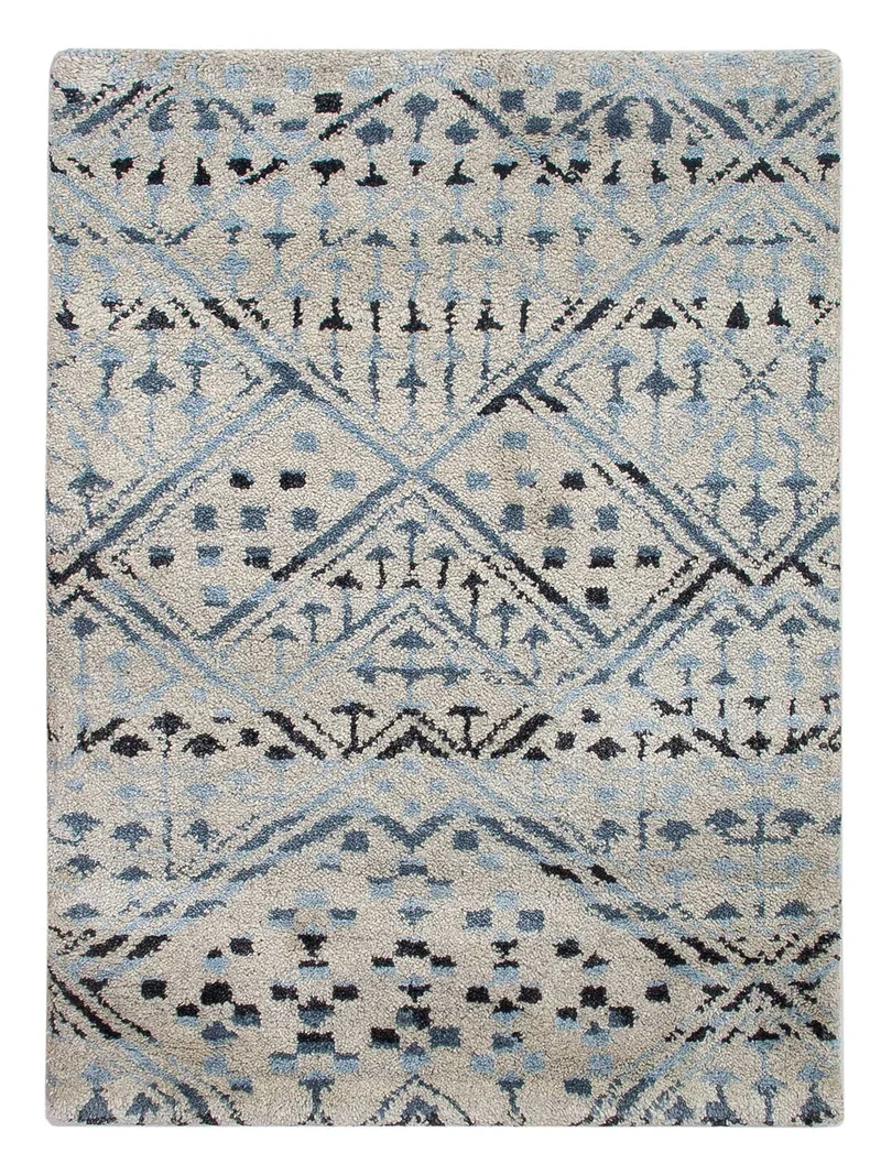 Gabbeh Teppich Indus 60x90cm - Wollteppich - hellblau