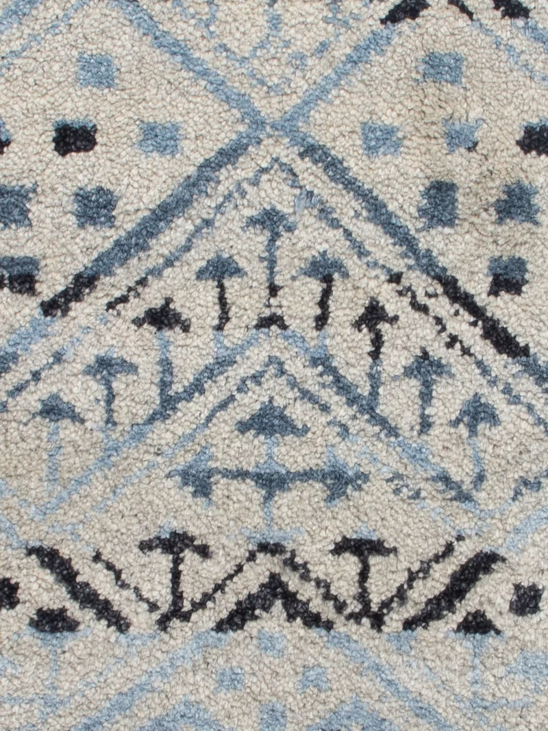 Gabbeh Teppich Indus 60x90cm - Wollteppich - hellblau