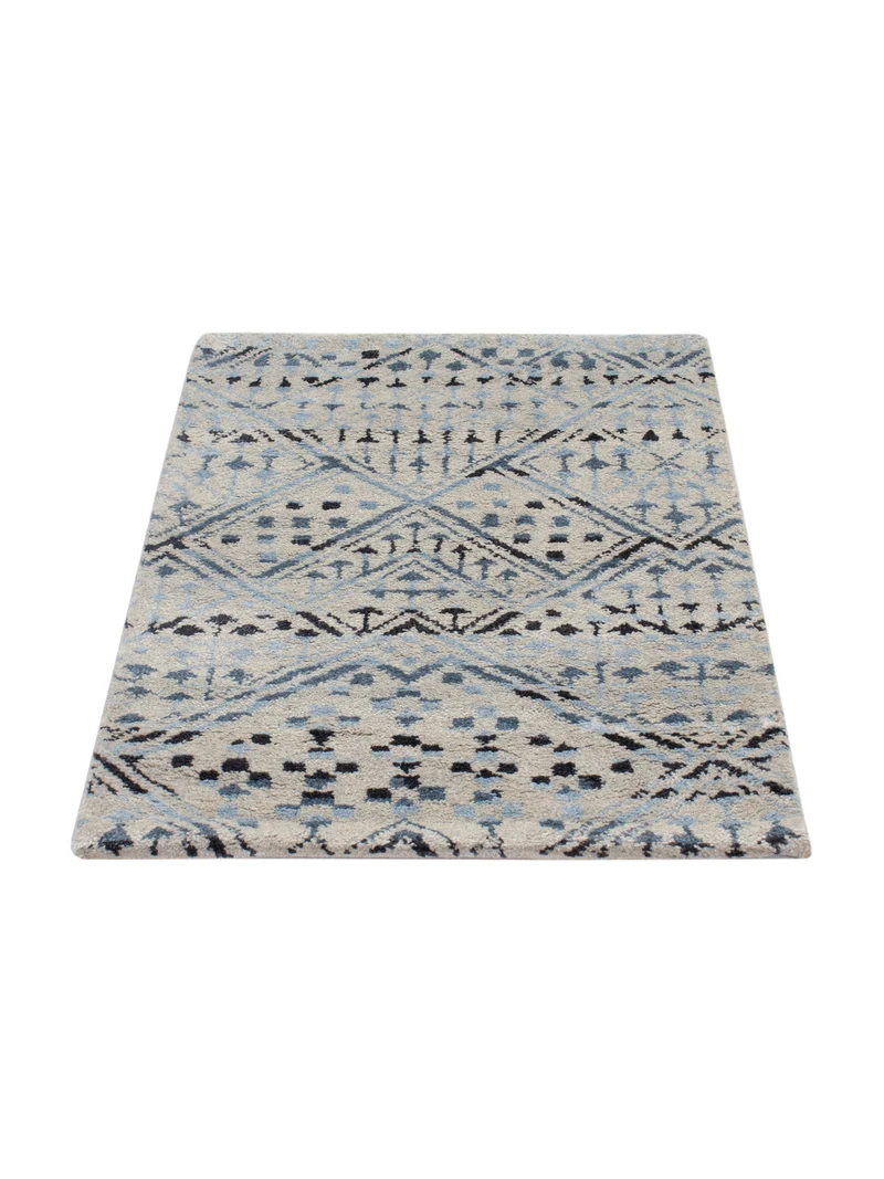 Gabbeh Teppich Indus 60x90cm - Wollteppich - hellblau
