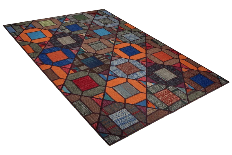 Kelim Tekkeh · Handgewebt – Bunt, 233x169 cm