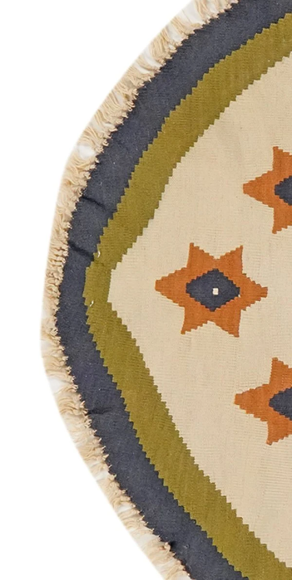 Kelim · Handgewebt – Beige, 120x110 cm