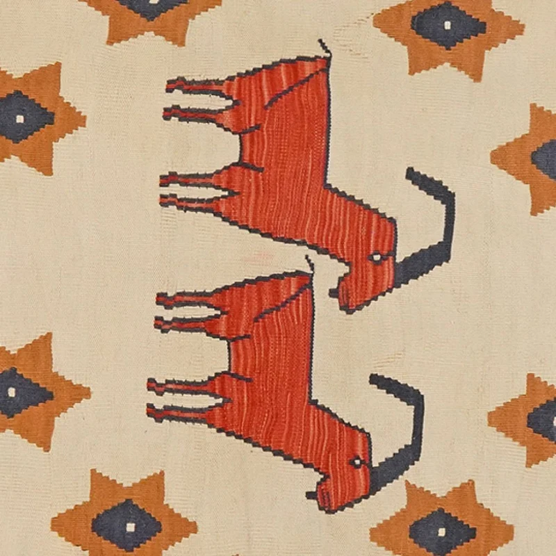 Kelim · Handgewebt – Beige, 120x110 cm