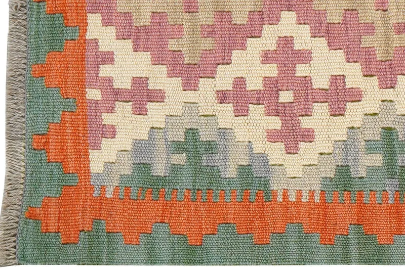 Kelim Gashgai · Handgewebt – Beige, 197x60 cm