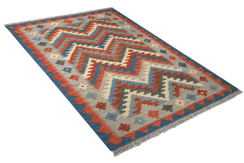 Kelim Gashgai · Handgewebt – Blau, 145x103 cm