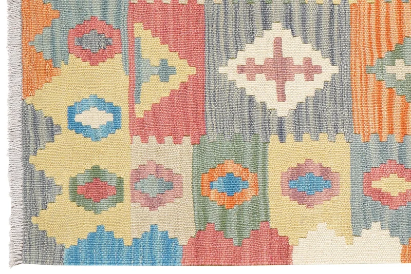 Kelim Gashgai · Handgewebt – Bunt, 203x64 cm