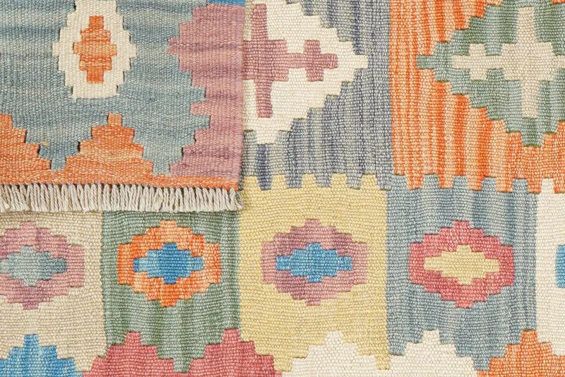 Kelim Gashgai · Handgewebt – Bunt, 203x64 cm