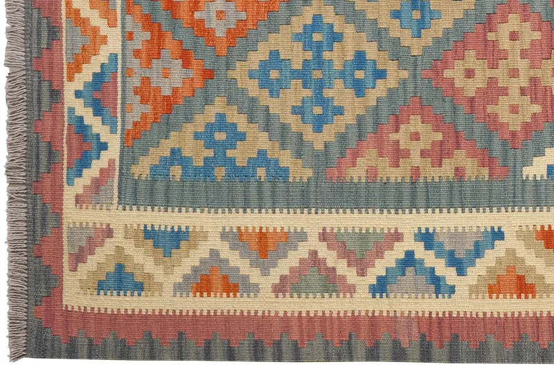 Kelim Gashgai · Handgewebt – Grün, 182x128 cm
